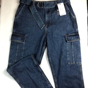 NWT High Waist Cargo Jeans